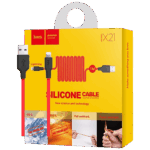 hoco. USB kabl za iPhone, silikonski, 1.2 met., 2 A, crno/crvena - X21 Silicone Lightning, Black/Red
