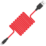 hoco. USB kabl za iPhone, silikonski, 1.2 met., 2 A, crno/crvena - X21 Silicone Lightning, Black/Red - Image 4