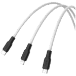 hoco. USB kabl, 3in1, microUSB, type C, Lightning, 1.2 met., 2 A - X21 Silicone 3in1, Black/White - Image 4
