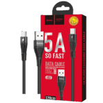 hoco. USB kabl za smartphone, USB type C, 1.2 met., 5 A, crna - U53 5A Flash