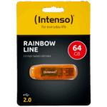 (Intenso) USB Flash drive 64GB Hi-Speed USB 2.0, Rainbow Line, ORANGE - USB2.0-64GB/Rainbow