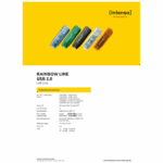 (Intenso) USB Flash drive 64GB Hi-Speed USB 2.0, Rainbow Line, ORANGE - USB2.0-64GB/Rainbow - Image 3