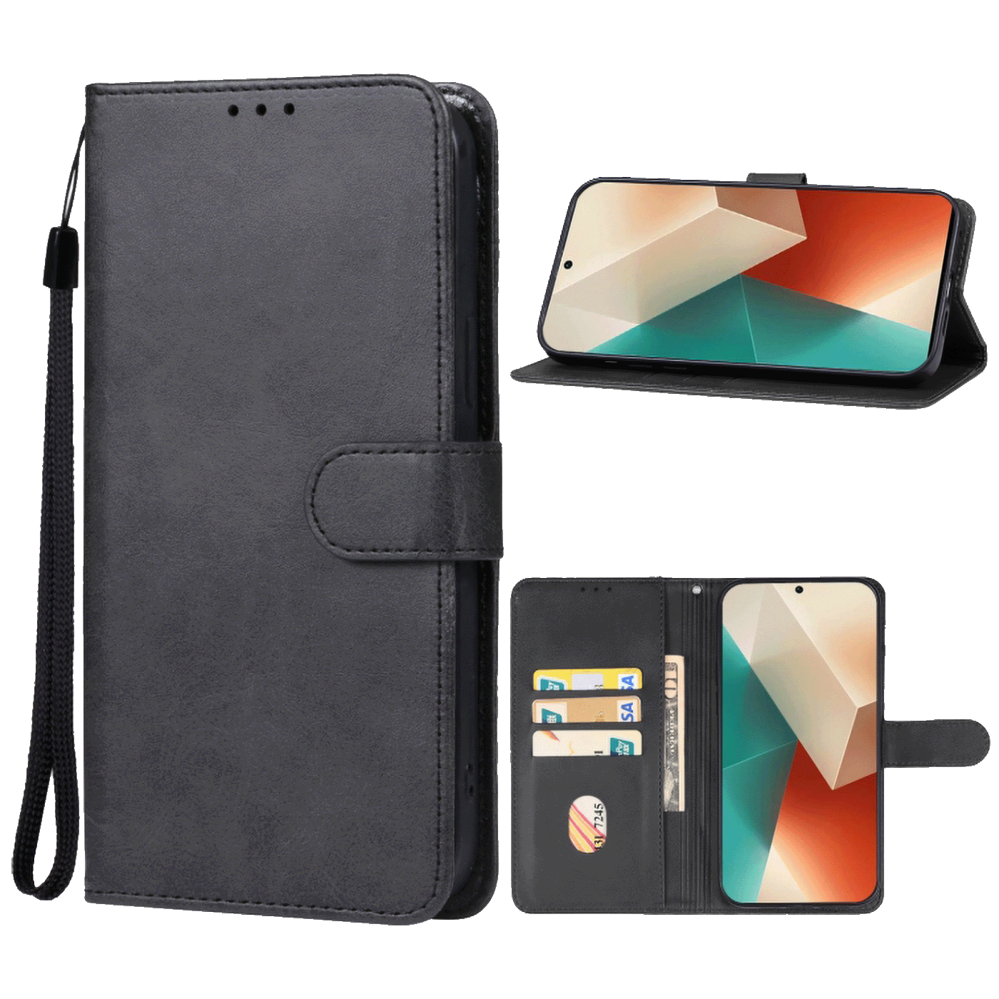 NN-Su Futrola preklopna za Redmi Note 13, koža, crna - Redmi Note 13 5G Phone Case(Black) NN-Su Futrola preklopna za Redmi Note 13, koža, crna - Redmi Note 13 5G Phone Case(Black) - Image 1