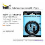 MeanIT USB kabl sa micro USB i iPhone priključkom, 3 met - KABEL MICROUSB / iPHONE - Image 2