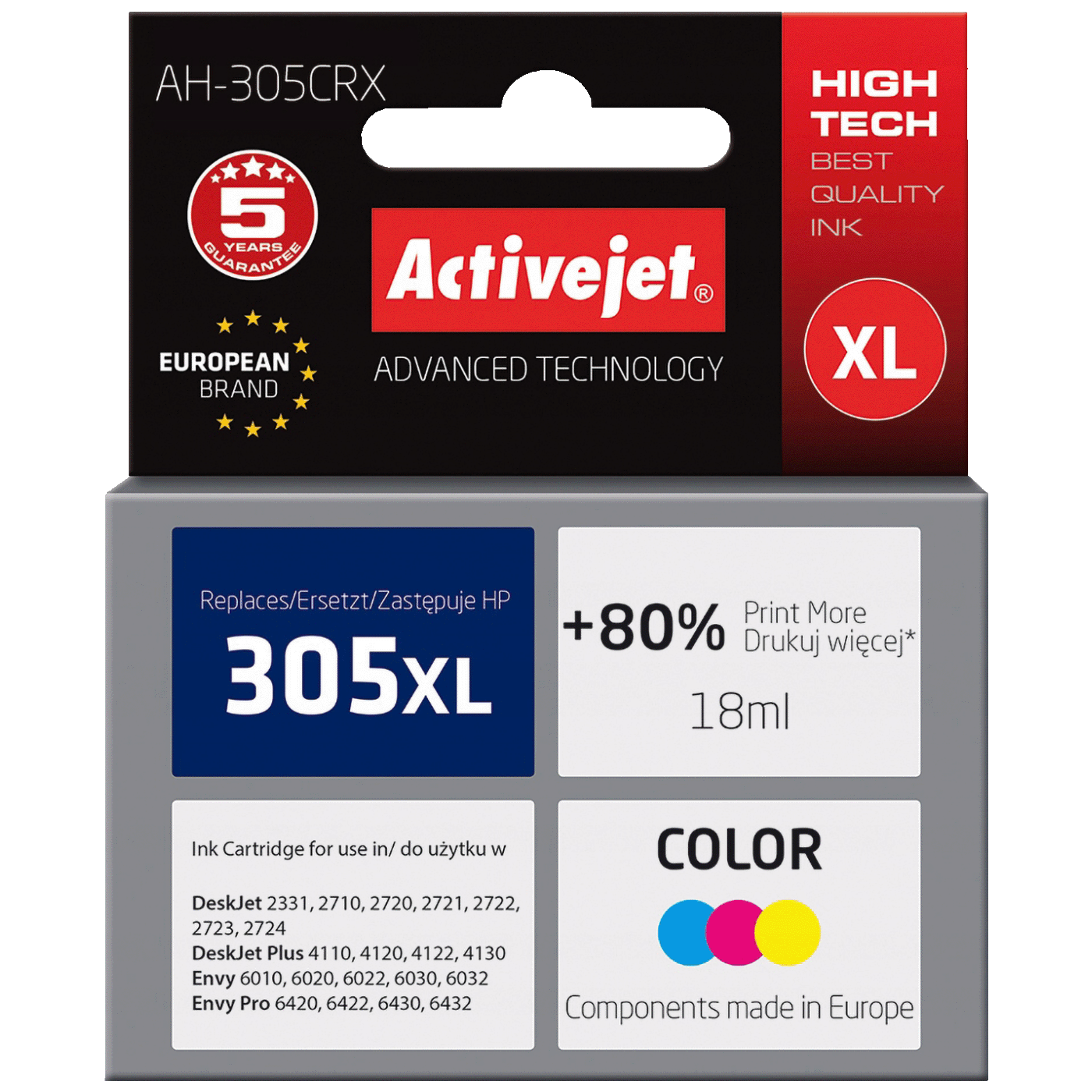 Activejet Tinta za printer, HP 305XL, boje, zapremina 18 ml. - AH-305CRX Activejet Tinta za printer, HP 305XL, boje, zapremina 18 ml. - AH-305CRX - Image 1