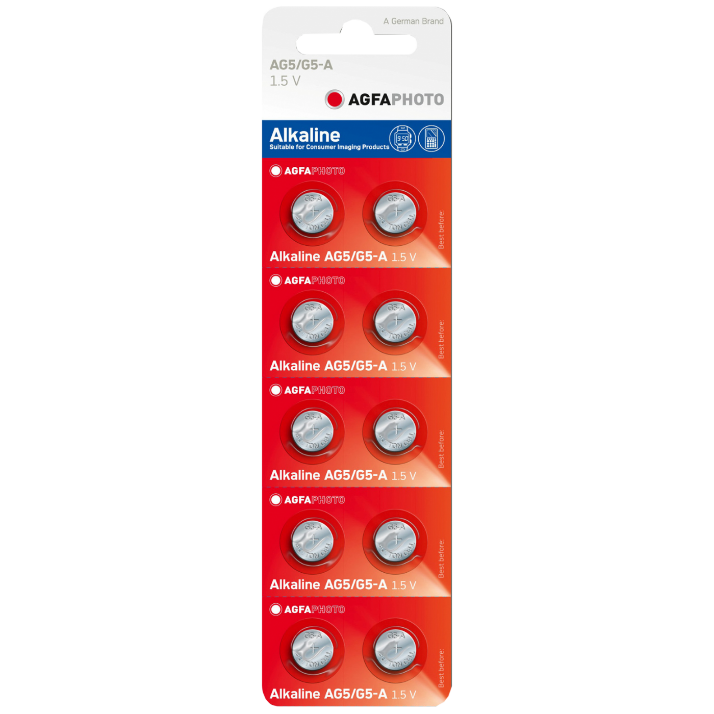Agfa Baterija alkalna LR66/AG5, 1,5V dugmasta, blister 10 kom. - AF AG5 Agfa Baterija alkalna LR66/AG5, 1,5V dugmasta, blister 10 kom. - AF AG5 - Image 1