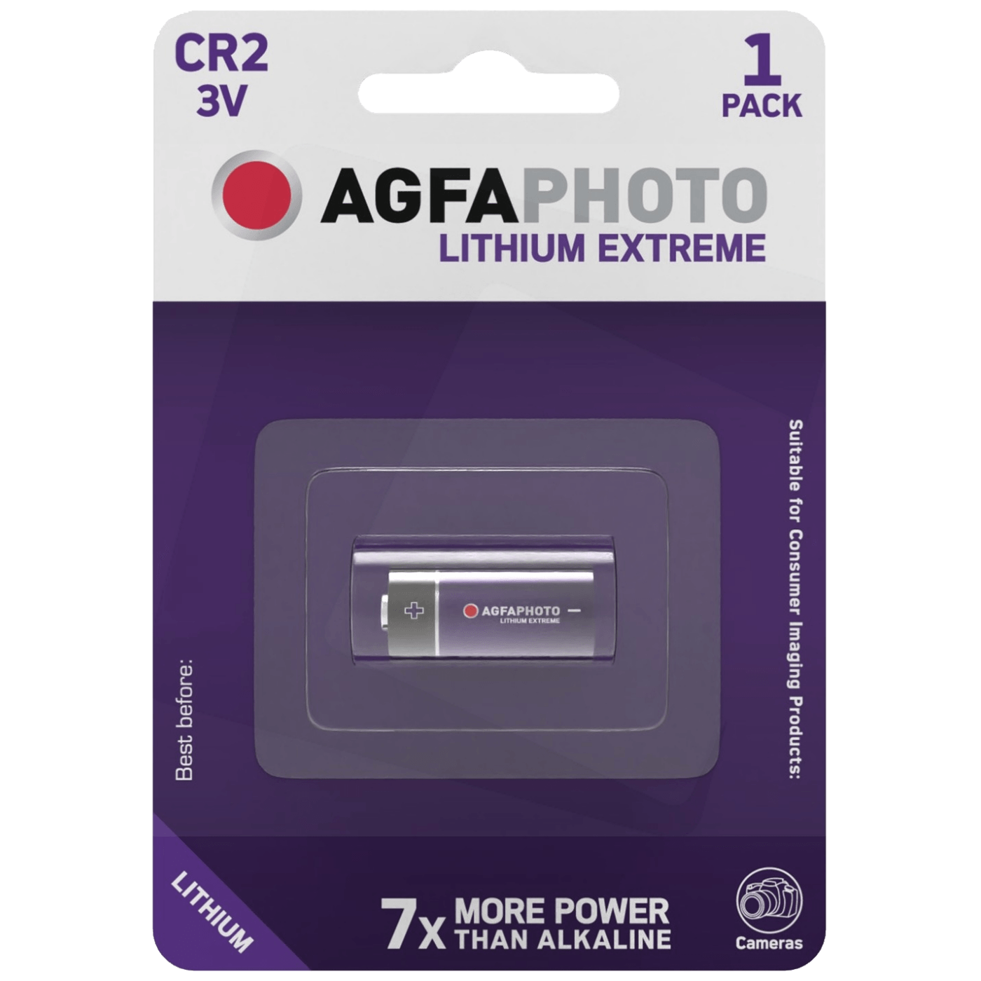 Agfa Baterija litijska CR2, 3V, blister pak. 1 komad - CR2 B1 Agfa Baterija litijska CR2, 3V, blister pak. 1 komad - CR2 B1 - Image 1