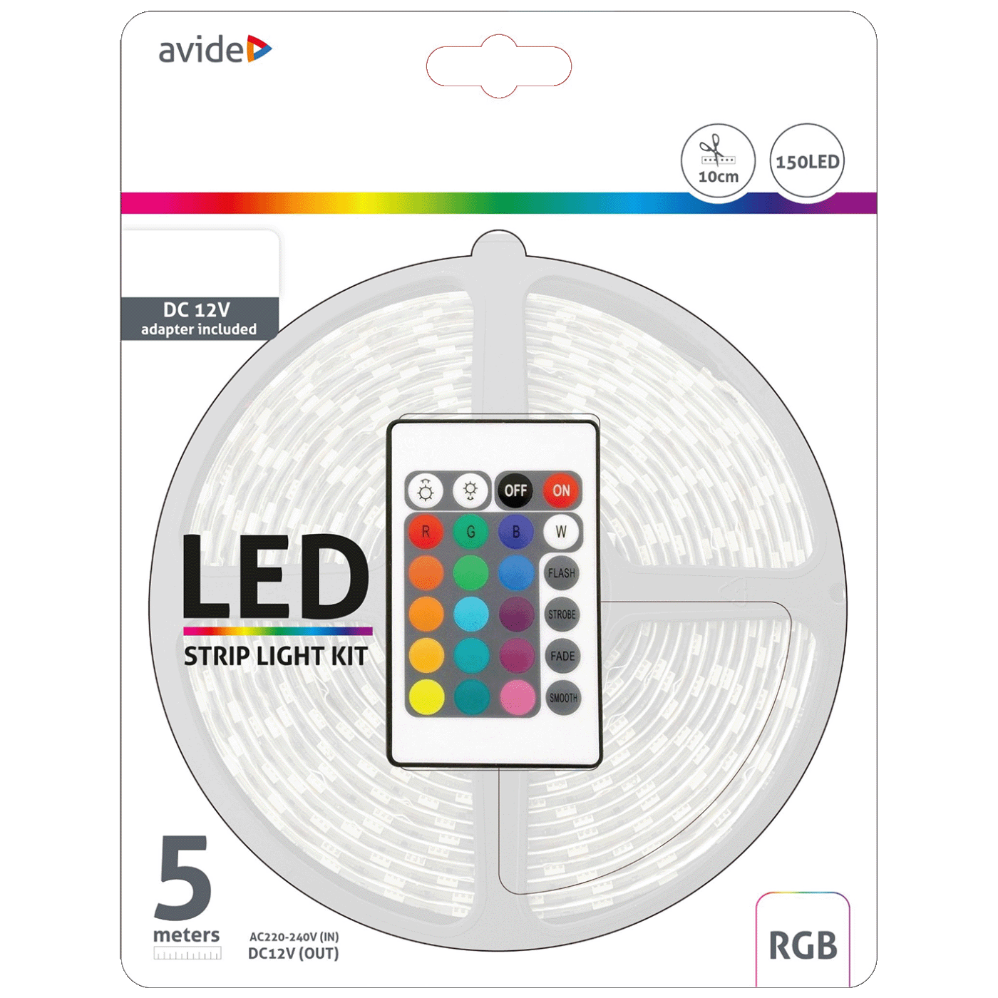 Avide LED traka sa daljinskim upravljačem, RGB, 7.2W, 12V, 5 met. - ABLSBL12V5050-30RGB65 Avide LED traka sa daljinskim upravljačem, RGB, 7.2W, 12V, 5 met. - ABLSBL12V5050-30RGB65 - Image 1