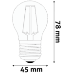 Avide Sijalica, LED 2.5W, E27, 2700K, 360°, 230V AC - Mini Globe 2.5W E27 - Image 4