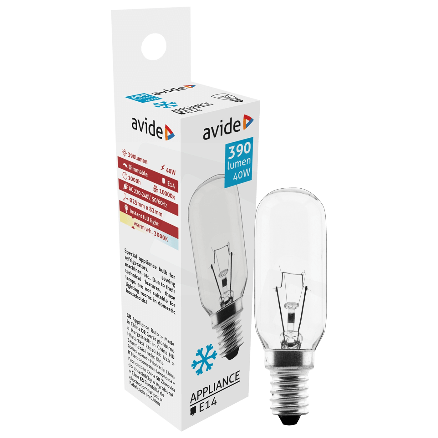 Avide Sijalica za frižider, 40W, E14, 3000K, IP20 - Cooling Bulb 40W E14 Avide Sijalica za frižider, 40W, E14, 3000K, IP20 - Cooling Bulb 40W E14 - Image 1