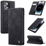 CaseMe Futrola preklopna za iPhone 14 Pro Max, koža, crna - Flip Lea. P. Case iPhone 14 Pro Max - Image 3