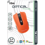 Connect XL Miš bežični,  1600dpi domet 10 met, narandžasta boja - CXL-WM300