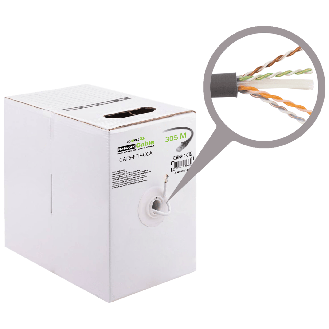 Connect XL Mrežni FTP kabl, CAT6, CCA, 305 met. - CAT6-FTP-CCA Connect XL Mrežni FTP kabl, CAT6, CCA, 305 met. - CAT6-FTP-CCA - Image 1