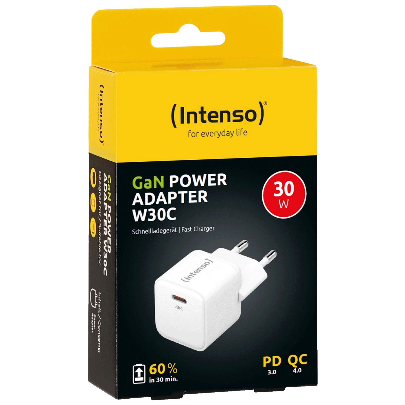 (Intenso) Punjač kučni, brzi, USB-C, 3A, 30W - Power Adapter W30C Gan (Intenso) Punjač kučni, brzi, USB-C, 3A, 30W - Power Adapter W30C Gan - Image 1