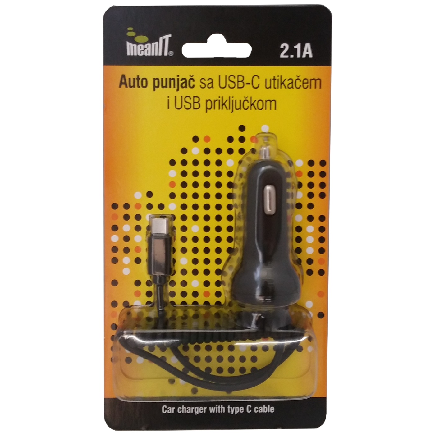 MeanIT Punjač, auto, sa USB i USB type C priključkom, 2.1A - AUTO PUNJAČ SA USB C MeanIT Punjač, auto, sa USB i USB type C priključkom, 2.1A - AUTO PUNJAČ SA USB C - Image 1