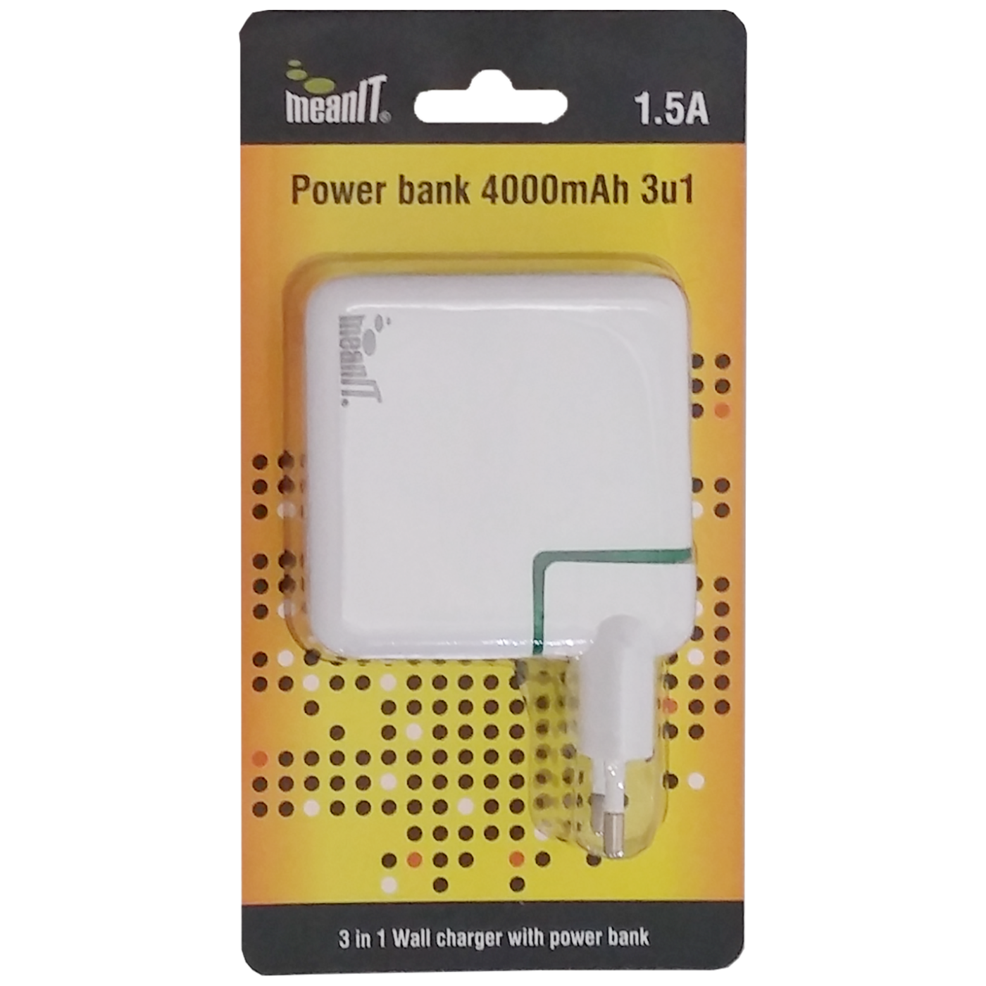 MeanIT Punjač prijenosni za mobitele + LED svjetiljka, 4000mAh - POWER BANK 4000mAh, 3IN1