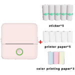 NN-Su Printer, mobilni , Zero INK, Bluetooth, set - X6 Mini Printer,set,Bluetooth,Pink