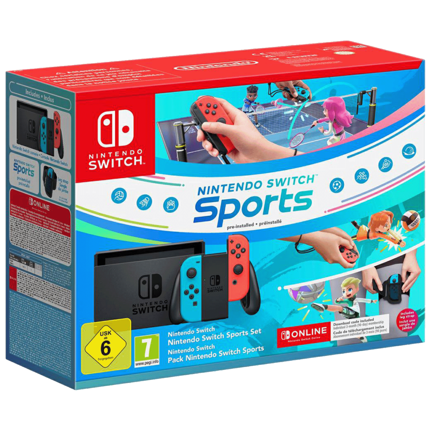 Nintendo Igraća konzola Nintendo Switch+Switch Sport+3 mjeseca online - Switch Console 1.1 Neon B/R, Bundle Nintendo Igraća konzola Nintendo Switch+Switch Sport+3 mjeseca online - Switch Console 1.1 Neon B/R, Bundle - Image 1