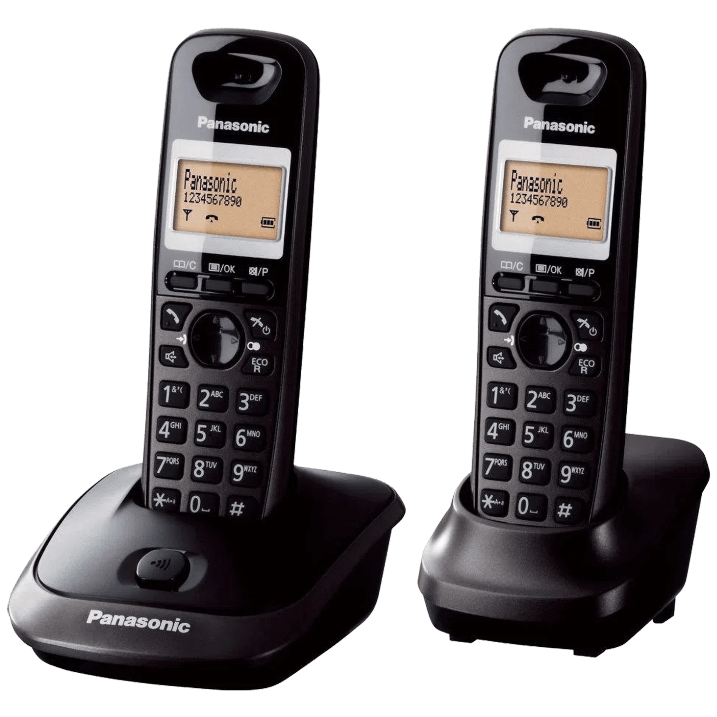 Panasonic Telefon, bežični, sa dvije slušalice, DECT, 1,4"LCD, crna - KX-TG2512FXT Panasonic Telefon, bežični, sa dvije slušalice, DECT, 1,4"LCD, crna - KX-TG2512FXT - Image 1