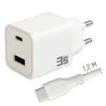 REDLINE Punjač sa USB-C kablom, 1 x USB-A, 1 x USB-C, brzi, 35W - PQ351AC+CC1.2M60W