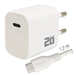 REDLINE Punjač sa USB-C to USB-C kablom, brzi, 20W - PD202C+CC1.2M