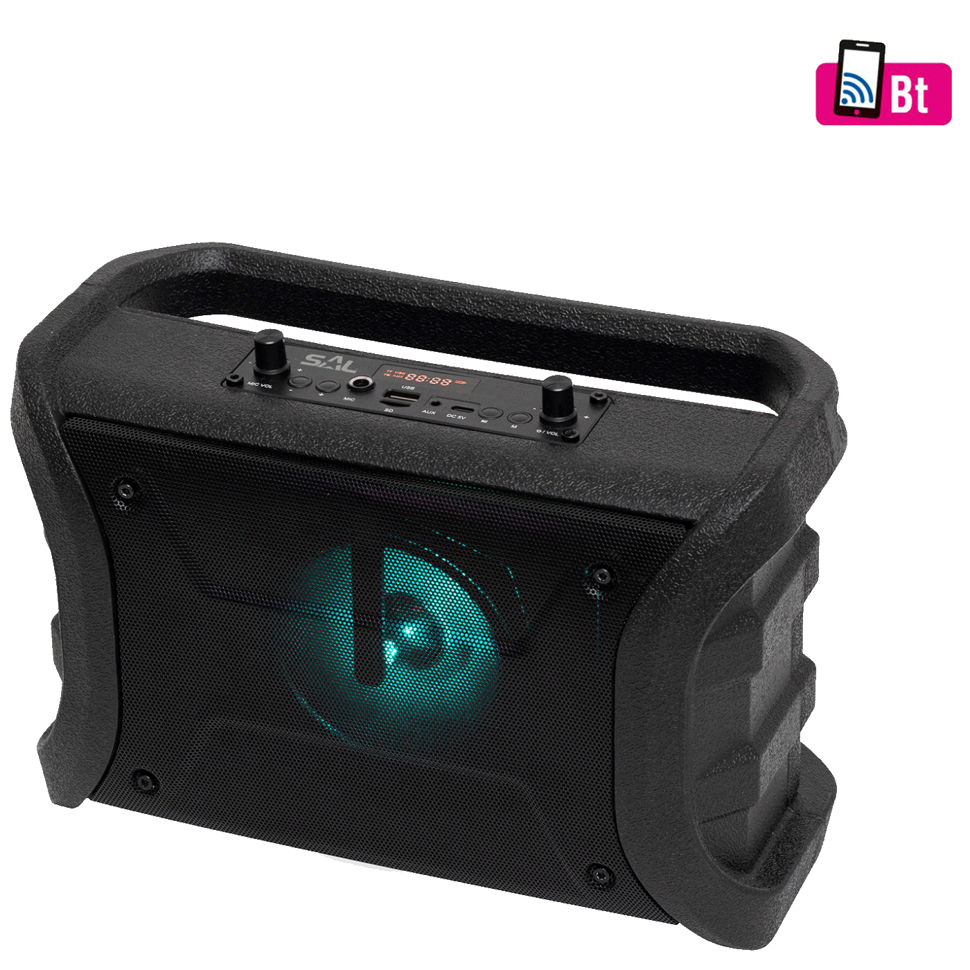 SAL Zvučnik bežični, Bluetooth, MP3, FM, KARAOKE, RGB, 8W - BTWORKY SAL Zvučnik bežični, Bluetooth, MP3, FM, KARAOKE, RGB, 8W - BTWORKY - Image 1