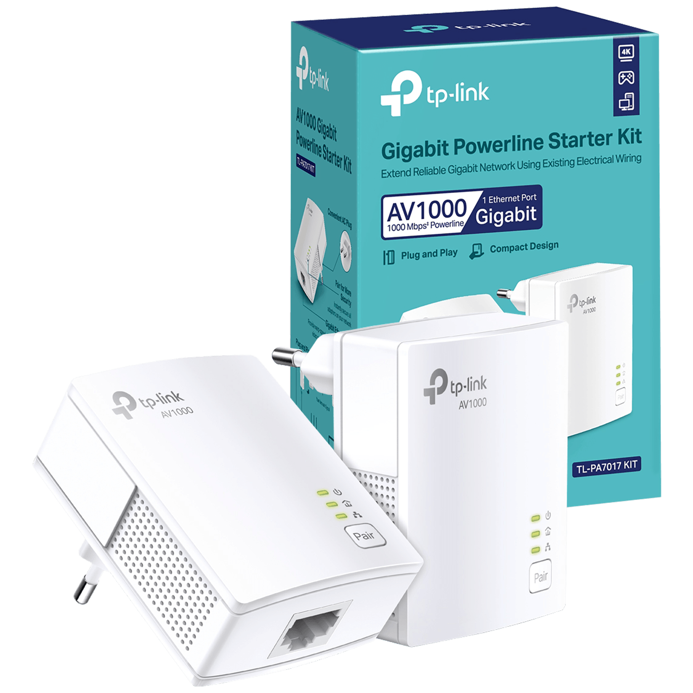 TP-LINK Mrežna strujna utičnica, AV1000, 1000 Mbps, set - TL-PA7017 KIT TP-LINK Mrežna strujna utičnica, AV1000, 1000 Mbps, set - TL-PA7017 KIT - Image 1