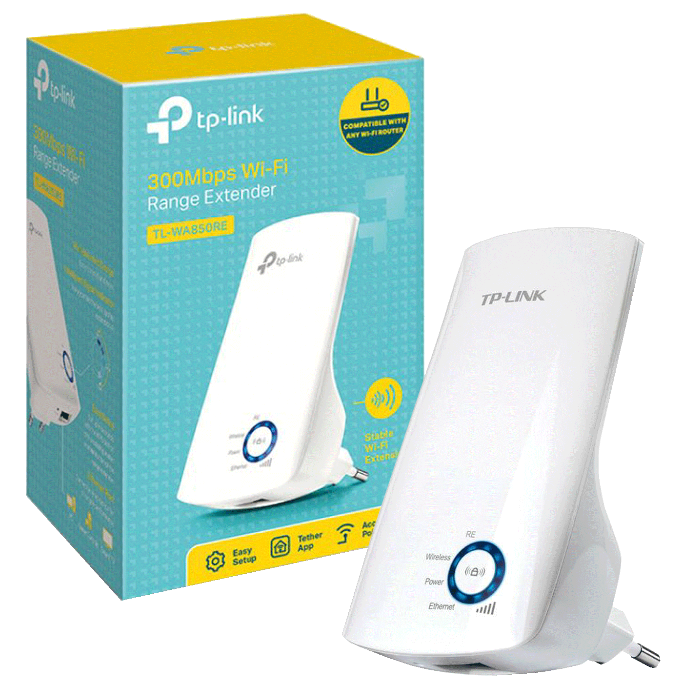 TP-LINK Wireless-N Extender-Access Point, 300Mbps, 2,4GHz - TL-WA850RE TP-LINK Wireless-N Extender-Access Point, 300Mbps, 2,4GHz - TL-WA850RE - Image 1