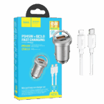 hoco. Auto punjač, brzi, sa Lightning kabelom, PD45W+QC3.0 - NZ10 Handy, Lightning