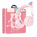 hoco. Slušalice bežične sa mikrofonom, Bluetooth, mačje uši, pink - W39 slušalice Mačje uši,Pink