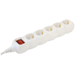 home Produžni kabl, 5 utičnica, prekidač, 1.5mm², 3 met, bijeli - NV 5K-3/WH/1.5