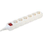 home Produžni kabl, 6 utičnice, prekidač, 1.5mm², 3 met, bijeli - NV 6K-3/WH/1,5 - Image 2