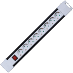 home Produžni kabl, 8 utičnica, prekidač, 1,0mm², 2 met, bijeli - PNV 08K/WH