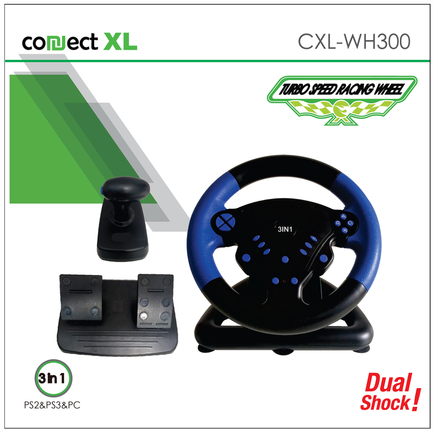 Connect XL Gaming volan 3u1, PS2/PS3/PC, vibracija, pedale - CXL-WH300 Connect XL Gaming volan 3u1, PS2/PS3/PC, vibracija, pedale - CXL-WH300 - Image 1