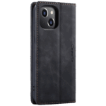 CaseMe Futrola preklopna za iPhone 14, koža, crna - Flip Leather Phone Case iPhone 14