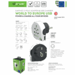 q2power Adapter, putni, univerzalni sa USB-om - WORLD TO EUROPE USB - Image 4