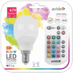 Avide Pametna sijalica, LED 4.9W, E14, RGB+W, 2700K, daljinski - Smart LED Mini Globe 4.9W