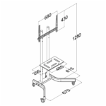 Maclean Stalak/kolica za TV prijemnik, 32"- 65", 40 kg - MC-739 - Image 5