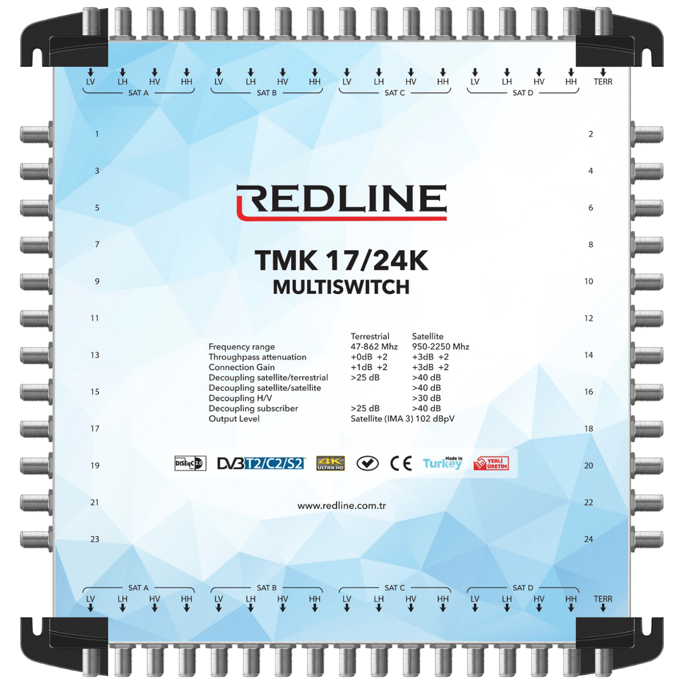 REDLINE Multišalter 4 satelita na 24 utičnice,kaskadni(bez adaptera) - TMK 17/24K-0 REDLINE Multišalter 4 satelita na 24 utičnice,kaskadni(bez adaptera) - TMK 17/24K - Image 1